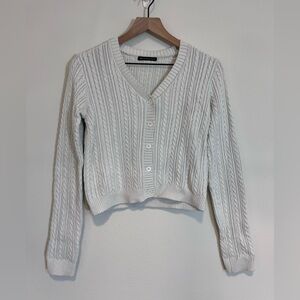 Brandy Melville Cable Knit V-Neck Sweater